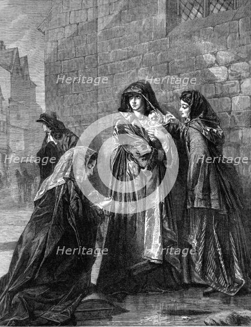 "Flight of the Queen of James II.", by Alexander Johnston, in the Crystal Palace Art-Gallery, 1872. Creator: Unknown.