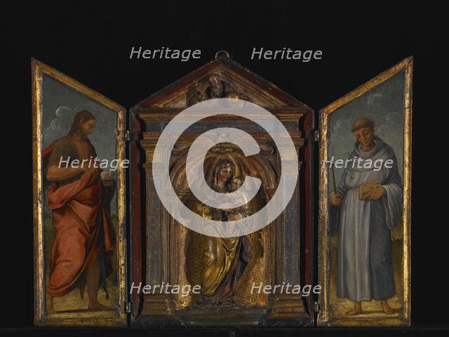 Madonna and Child with St John the Baptist and St Francis, probably late 1500s. Creator: Unknown.