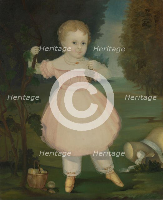 Portrait of a Little Girl Picking Grapes, 1840-50. Creator: Unknown.