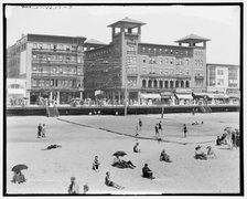 The Beach and broadwalk [sic], Atlantic City, N.J., between 1900 and 1915. Creator: Unknown.