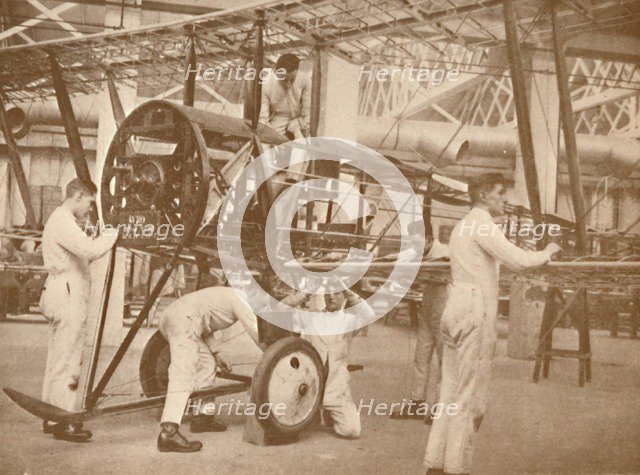 'RAF Apprentices Rigging a Plane at the Technical School, Halton', Buckinghamshire, 1927. Artist: Unknown.