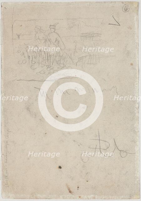 Thanksgiving in Camp [verso], n.d.. Creator: Winslow Homer.