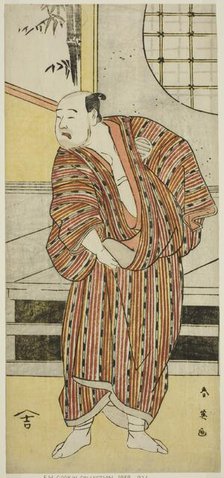 The Actor Kataoka Nizaemon VII as Hayakawa Matabei (?) in the Play Furiwake-gami..., c. 1796. Creator: Katsukawa Shun'ei.