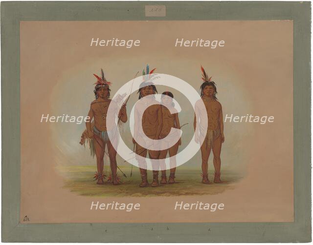 Four Macouchi Indians, 1854/1869. Creator: George Catlin.