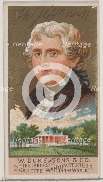 Thomas Jefferson, from the series Great Americans (N76) for Duke brand cigarettes, 1888., 1888. Creator: Unknown.