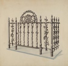 Cast Iron Gate and Fence, c. 1936. Creator: Lucien Verbeke.