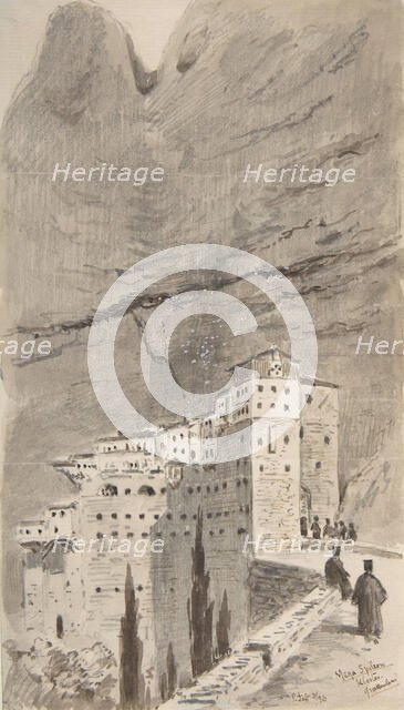 Monastery of Mega Spileon, Greece, 1896. Creator: Peter Toft.