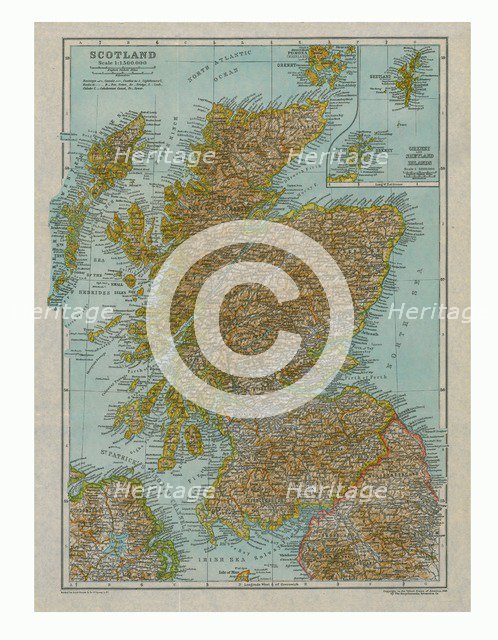 Map of Scotland, c1910. Artist: Gull Engraving Company.