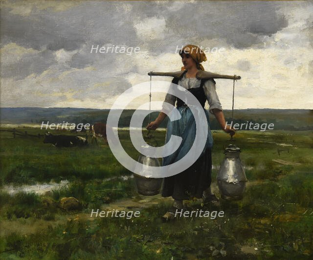 Milkmaid, End of 19th cen.. Creator: Dupré, Julien (1851-1910).