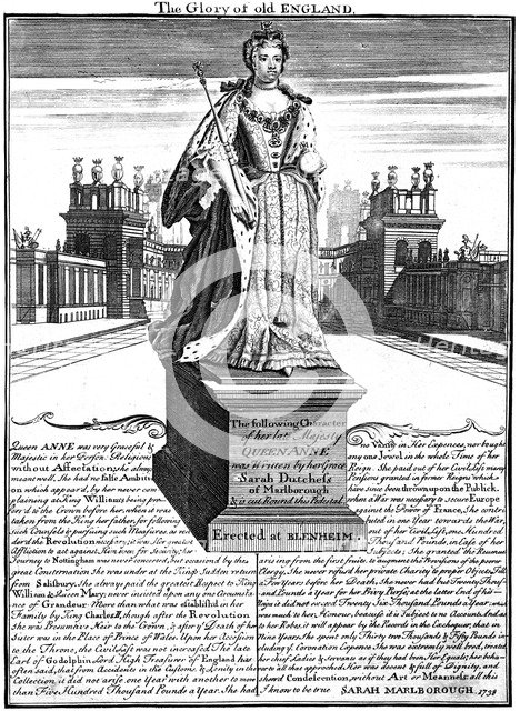 Statue of Queen Anne (1665-1714), Blenheim Palace, Oxfordshire, 1738. Artist: Unknown