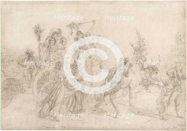 Pilgrims Returning from the Feast Day of the Madonna dellArco, 1827. Creator: Léopold Robert (Swiss, 1794-1835).