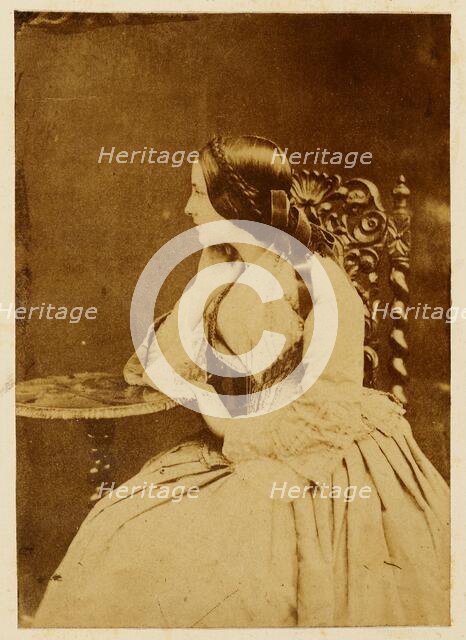 Portrait of a Lady, about 1850-1855. Creators: Achille Deveria, Théodule Deveria.