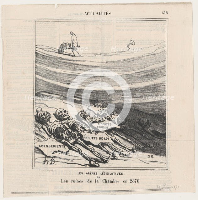 Les arènes législatives, 1870. Creator: Honore Daumier.