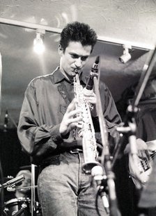 Dave O'Higgins, saxophonist, Tenor Clef, London, 1991.  Artist: Brian O'Connor.