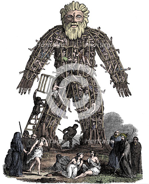 Wicker man, 1st century AD, (1832). Artist: Unknown.