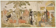 Enjoying the Cool in a Garden, Japan, c. 1788/90. Creator: Kitagawa Utamaro.