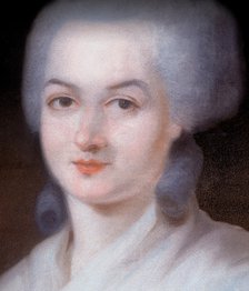 Portrait of Olympe de Gouges (Detail), Late 18th century. Artist: Kucharski, Alexandre (1741-1819)