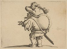 L'Homme au Gros Dos Orné d'Une Rangée de Boutons (Man with a Large Back Ornamented with..., 1616-22. Creator: Jacques Callot.