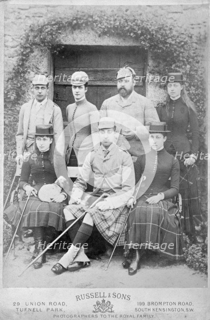 The Prince and Princess of Wales and their five children, 1884. Artist: Unknown