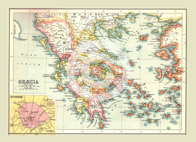 Map of 'Graecia', (1902).  Creator: Unknown.