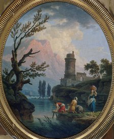 Landscape with washerwomen, 1789. Creator: Claude-Joseph Vernet.