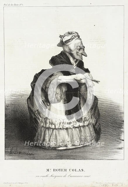 Mr. Royer Colas en vieille Marquise de l'ancienne cour, 1833.  Creator: Honore Daumier.