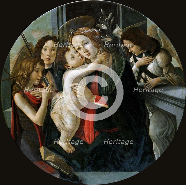 The Madonna and Child with Saint John and two Angels. Creator: Botticelli, Sandro (1445-1510).
