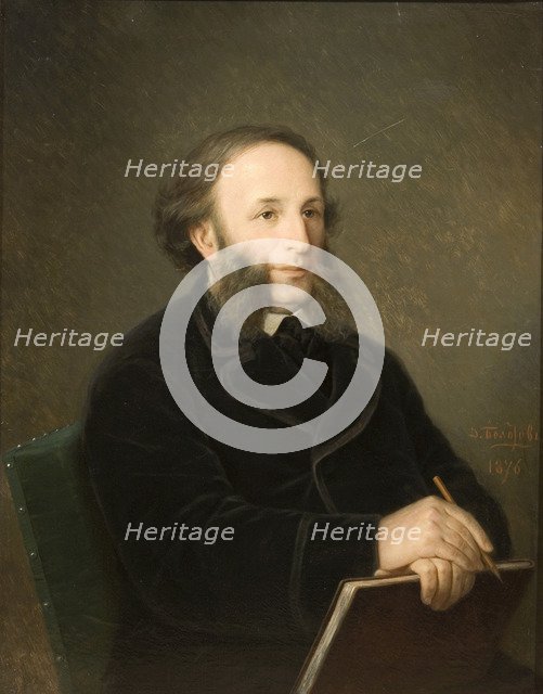 Portrait of the artist Ivan Aivazovsky (1817-1900), 1879. Artist: Bolotov, Dmitry Mikhaylovich (1837-1907)