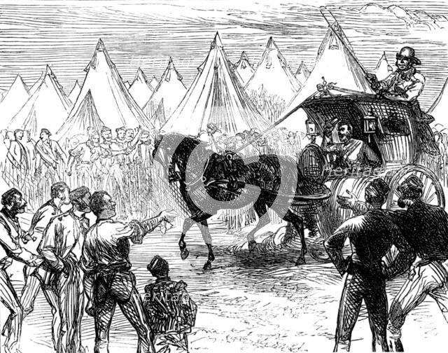 The Autumn Campaign on Dartmoor: a Hansom in camp, 1873. Creator: Unknown.