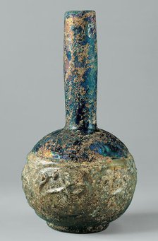 Bottle with Molded Designs of Animals, Iraq or Syria, 9th-10th century. Creator: Unknown.