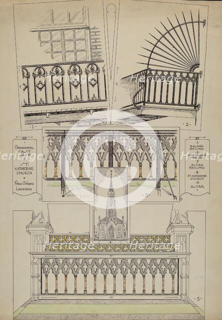 Cast Iron Balcony Rail, c. 1936. Creator: Thomas Byrne.