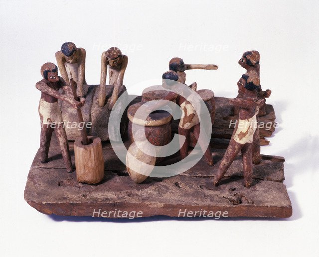 Wooden model representing a kitchen scene, from a funerary equipment (Asjut, 2000 B.C.).