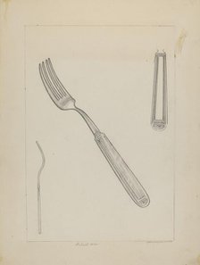 Silver Fork (Rogers Silverware), c. 1936. Creator: Ludmilla Calderon.