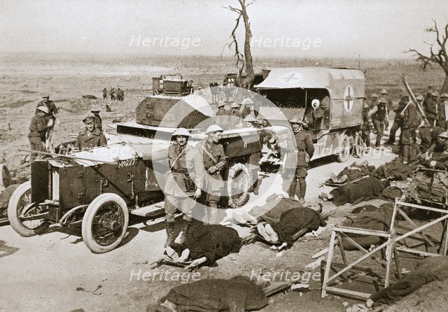 British armoured car, near Guillemont, France, Somme campaign, World War I, 1916. Artist: Unknown