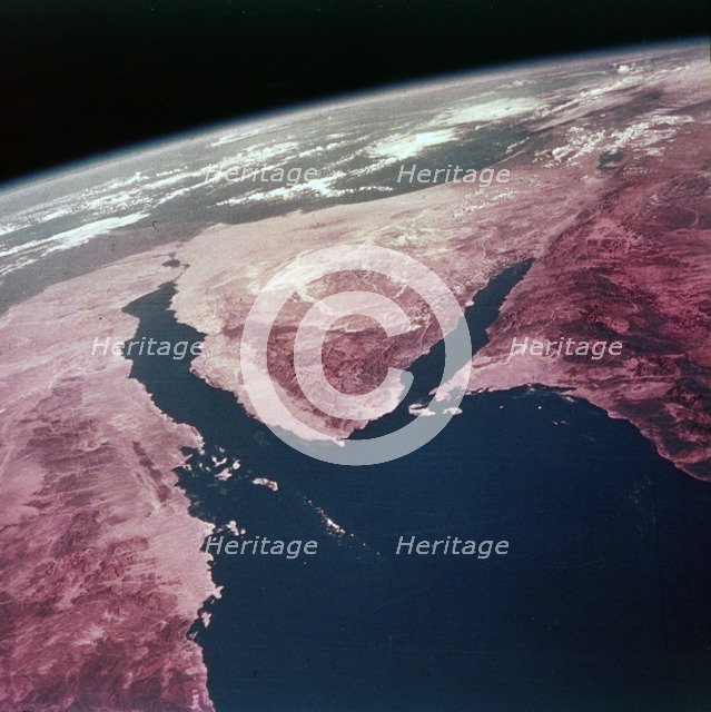 Earth from space - the Sinai Peninsula, Egypt, c1980s.  Creator: NASA.