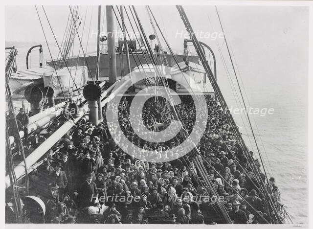 Immigrants at the New York Harbor, c.1900. Creator: Levick, Edwin (1869-1929).