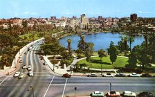 MacArthur Park, looking east, Los Angeles, California, USA, 1957. Artist: Unknown