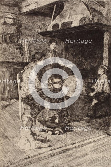Merlatrice, (lace makers), 1880s. Creator: Otto Henry Bacher.