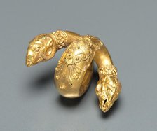 Pair of Hair Ringlets with Ram Head, c. 4th Century BC. Creator: Unknown.