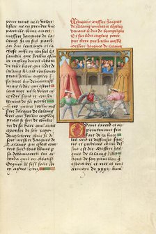 Jacques de Lalaing Defeating an English Esquire before the Duke of Burgundy, about 1530. Creator: Master of the Getty Lalaing.