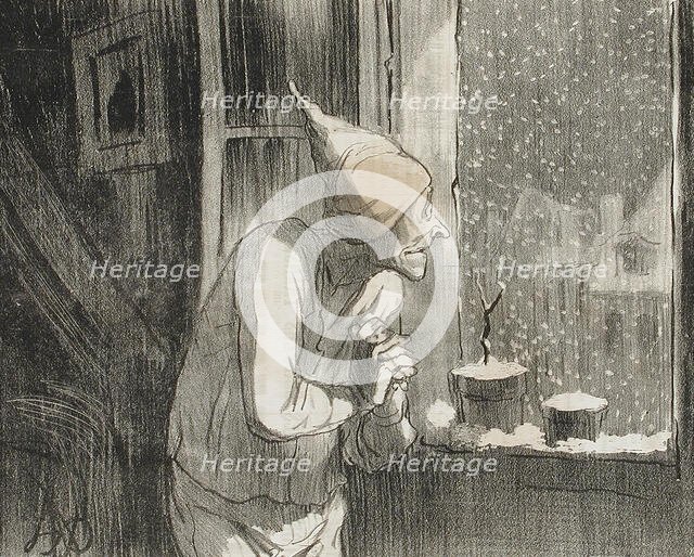 De la neige, de la vraie neige..., 1853. Creator: Honore Daumier.