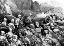 The Indian Frontier Rising: the King's Own Scottish Borderers storming a sangar..., 1898. Creator: William Barnes Wollen.