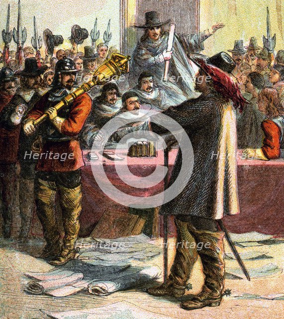 'Cromwell Turns Out Parliament', 17th century, (c1850). Artist: Unknown