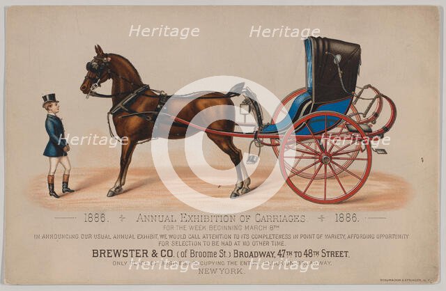 Brewster & Co. Annual Exhibition of Carriages, 1886. Creator: Schumacher & Ettlinger.