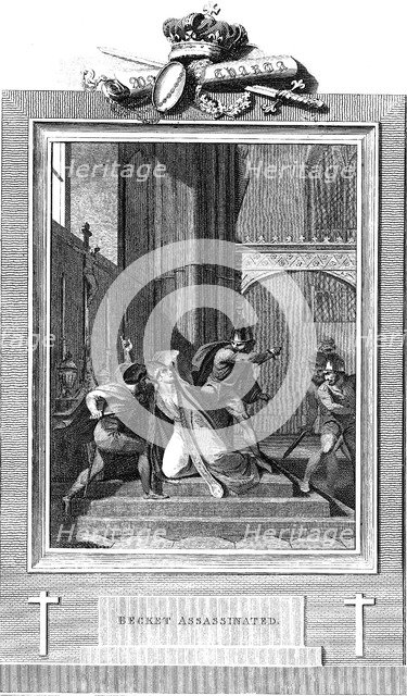 The murder of Thomas a Becket, 1170 (1825). Artist: Unknown