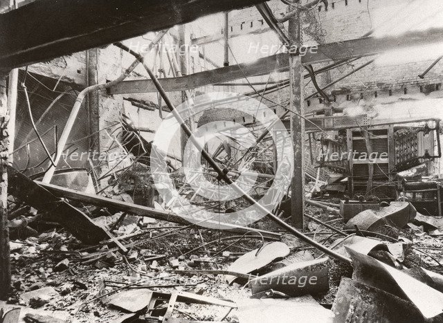 Bomb damage, Caley factory, Norwich, Norfolk, 1942. Artist: Unknown
