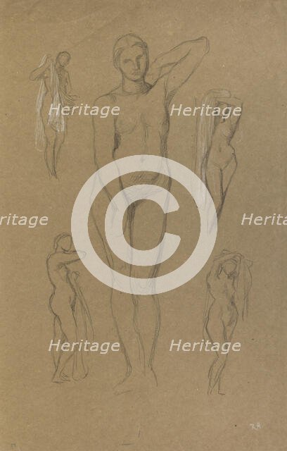 Figure studies, possibly for 'Arcadia', c1860s. Creator: George Frederick Watts.