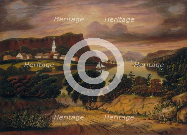 Lake George and the Village of Caldwell, mid 19th century. Creator: Thomas Chambers.