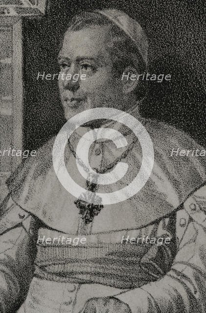 Pius IX, (1792-1878), Italian pope (1846-1878), 1852. Detail.  Creator: Julio Donón.