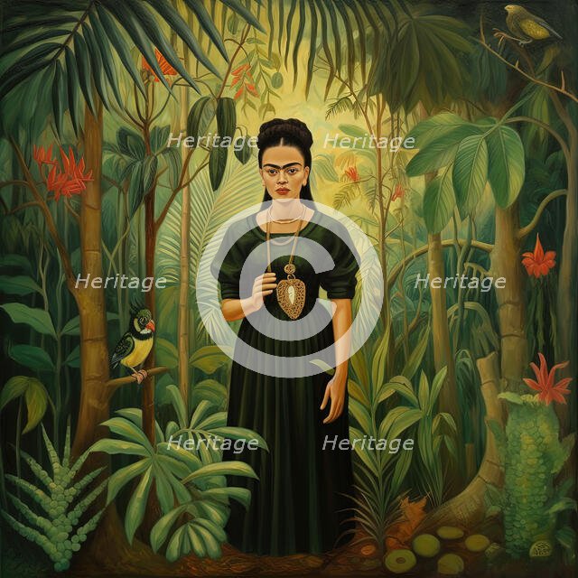 AI IMAGE - Portrait of Frida Kahlo, 1940s, (2023). Creator: Heritage Images.